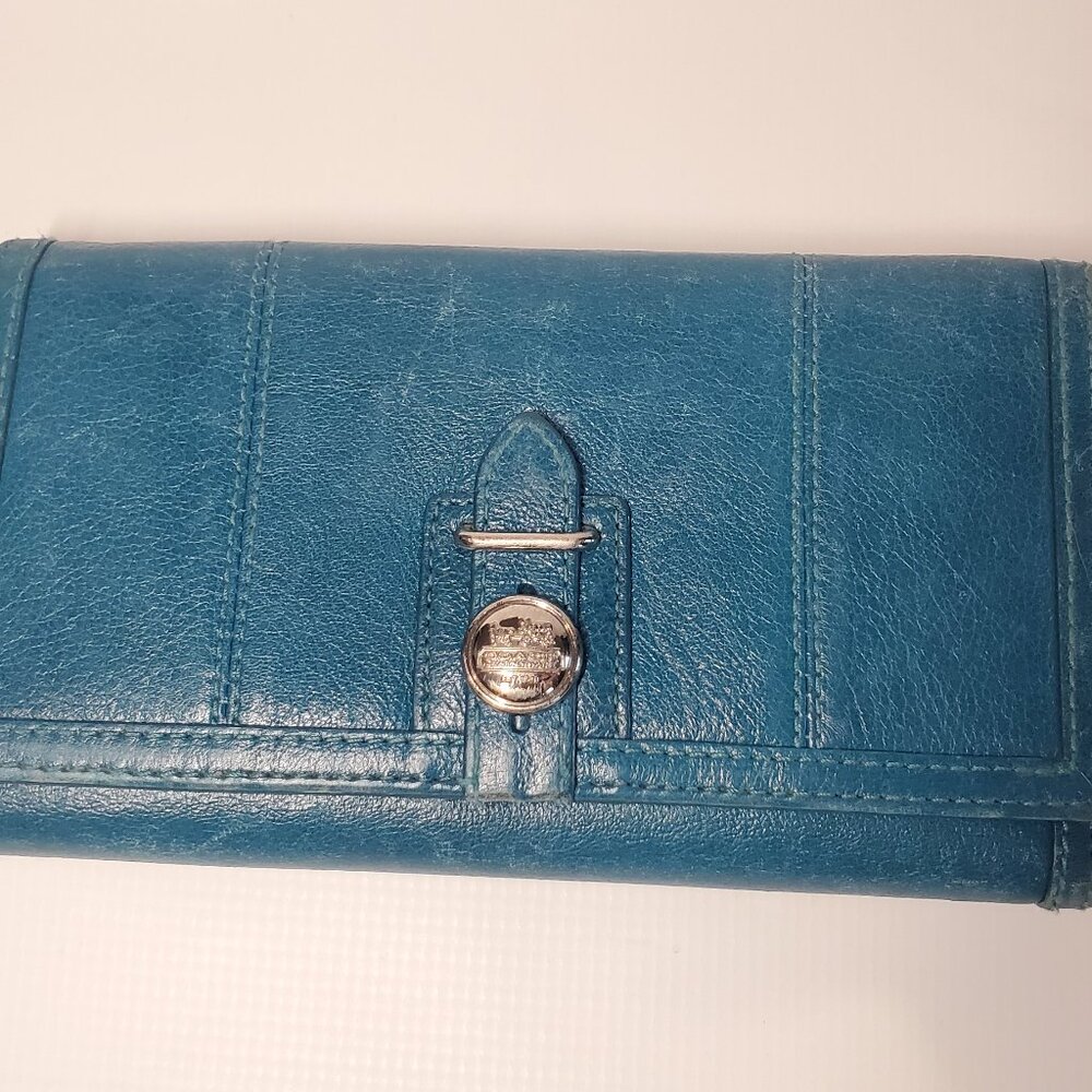 Coach Leather Checkbook Wallet